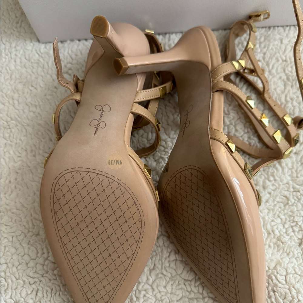 Jessica Simpson studded nude heels